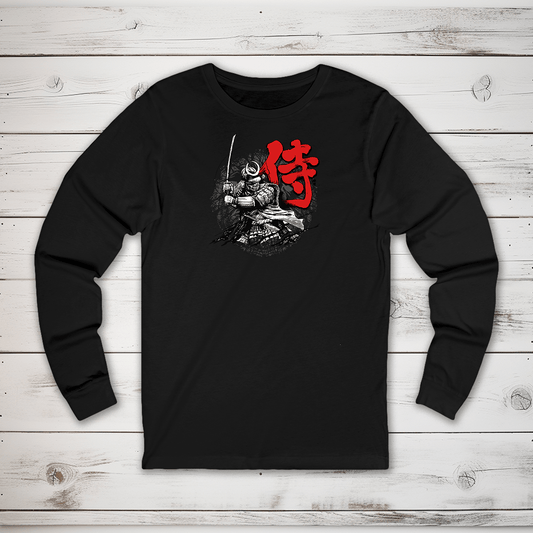 S Samurai Kanji Long Sleeve T-Shirt - KanjiSoul