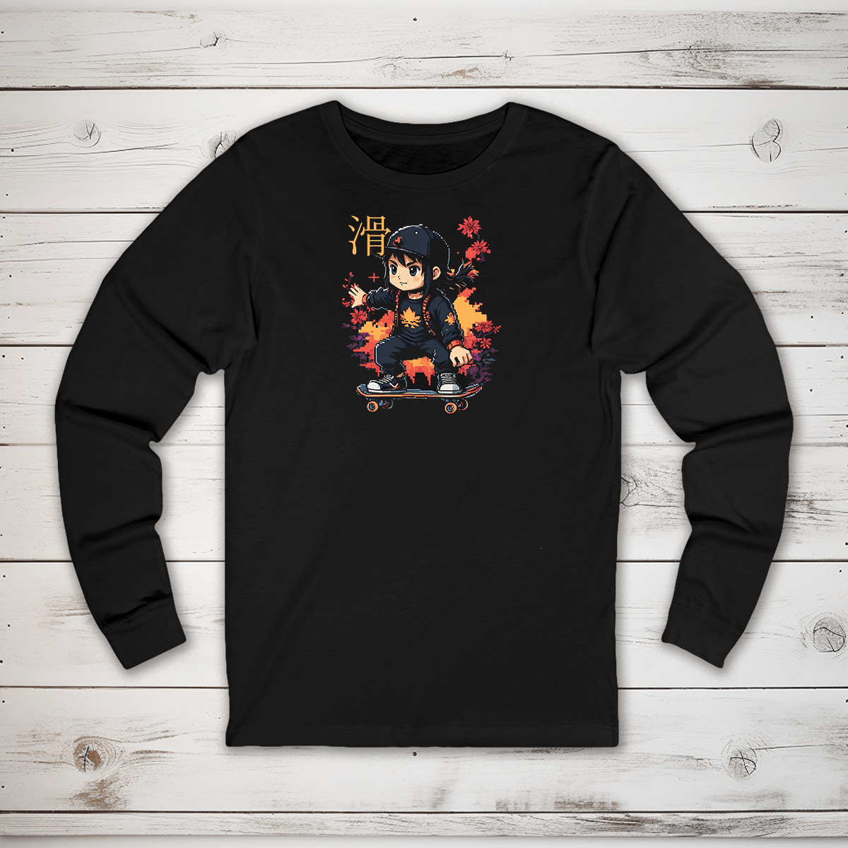 S Skater Kanji Long Sleeve T-Shirt - KanjiSoul