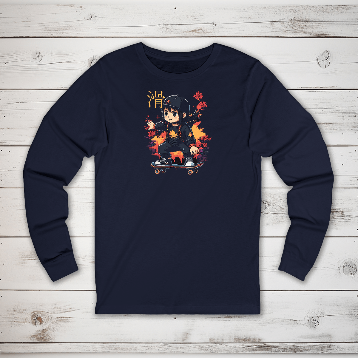S Skater Kanji Long Sleeve T-Shirt - KanjiSoul