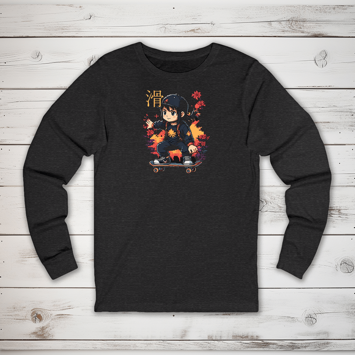 S Skater Kanji Long Sleeve T-Shirt - KanjiSoul