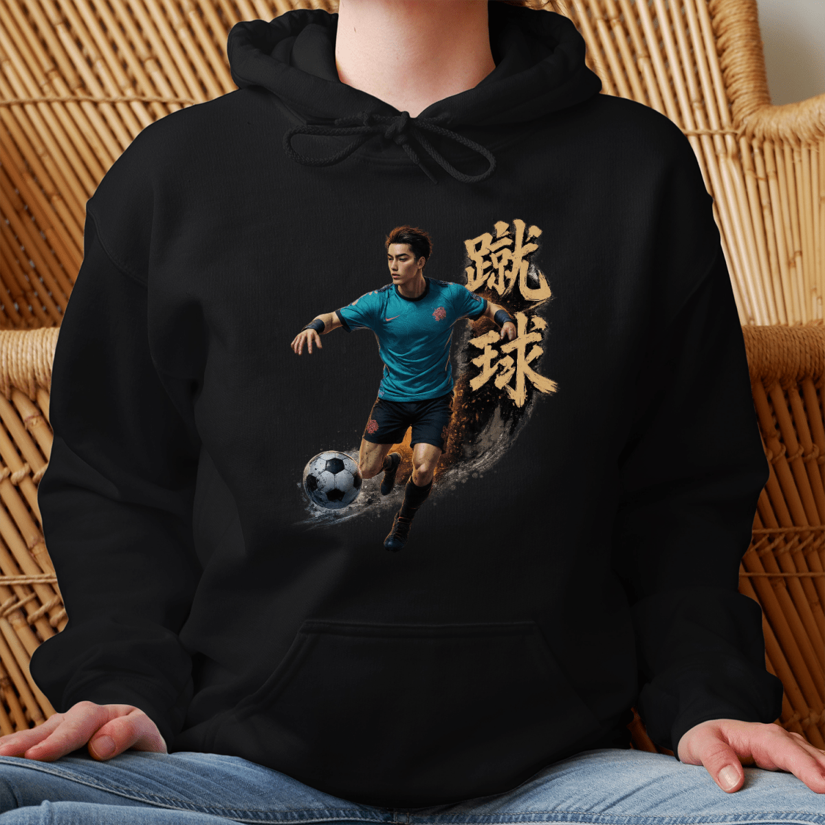S Soccer Japanese Kanji Sports Hoodie - Kanji Soul