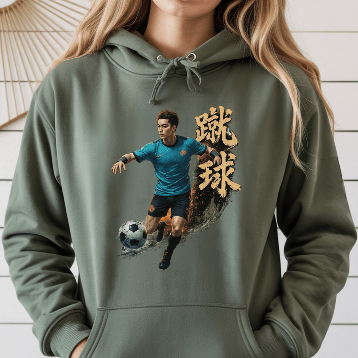 S Soccer Japanese Kanji Sports Hoodie - Kanji Soul