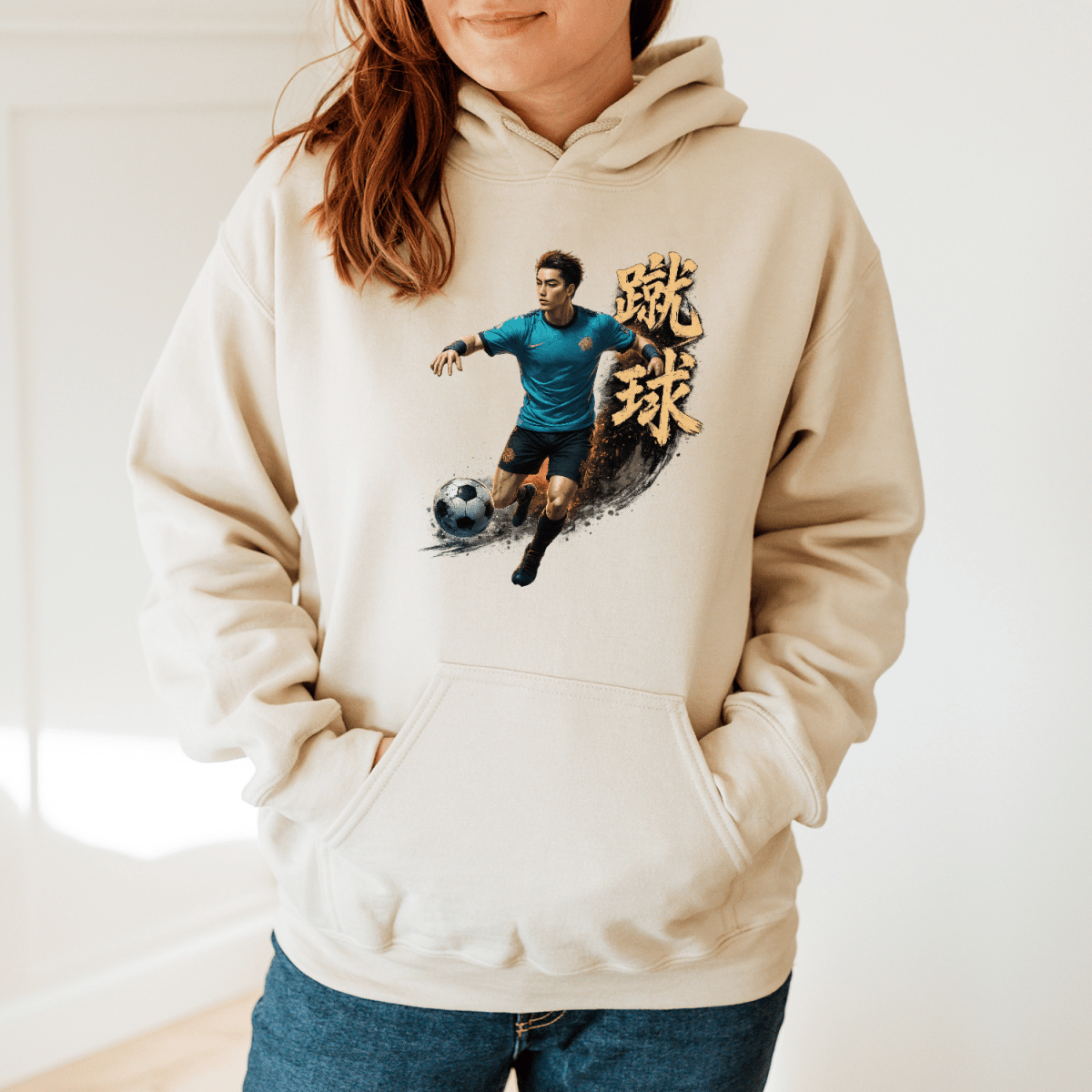 S Soccer Japanese Kanji Sports Hoodie - Kanji Soul