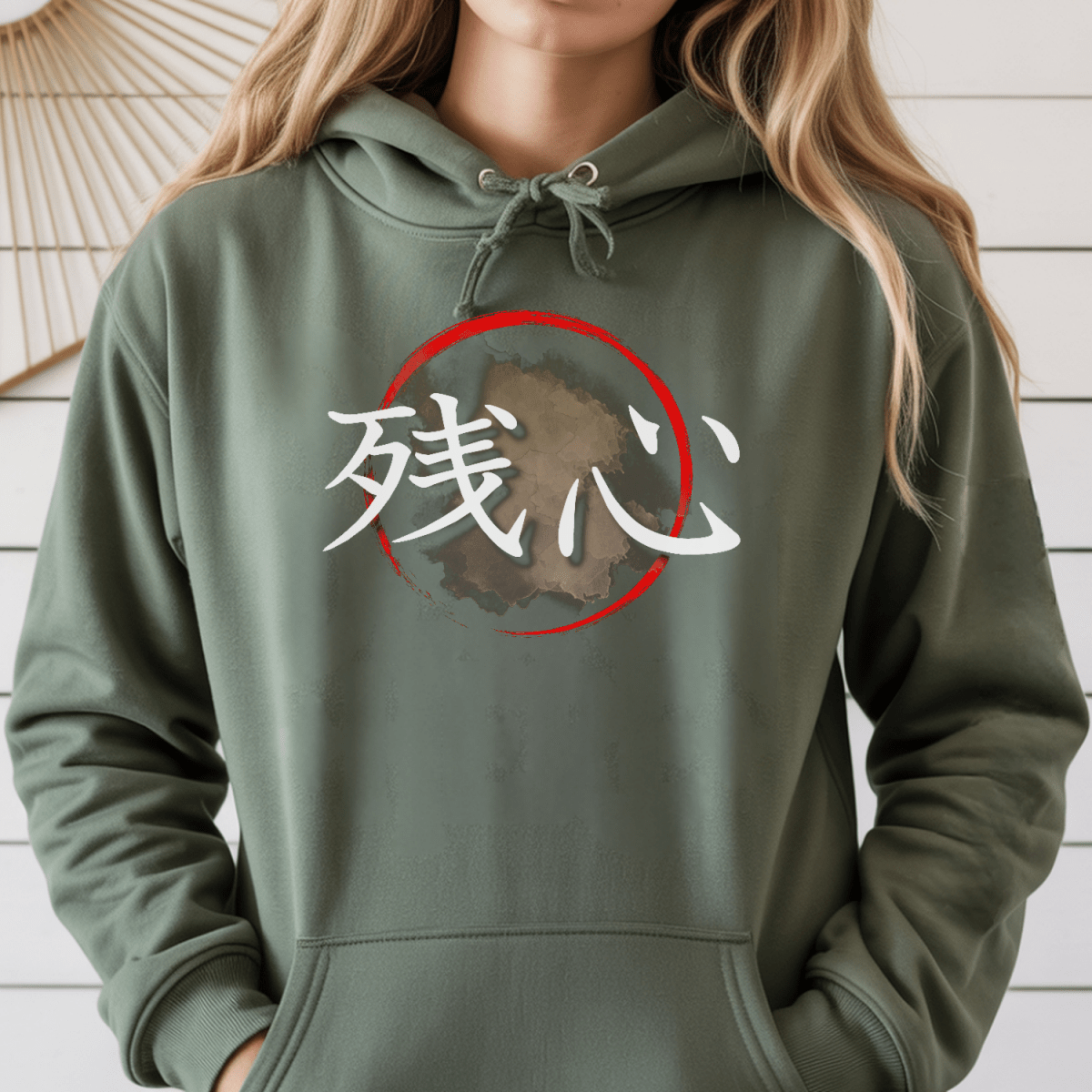 S Zanshin Kanji Japanese Premium Unisex Hoodie - Kanji Soul