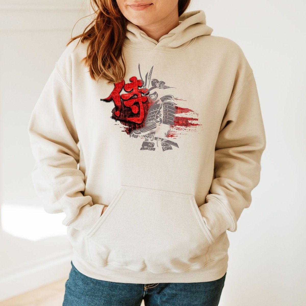 Sand Bushido Warrior 侍 Japanese Kanji Premium Hoodie - Kanji Soul