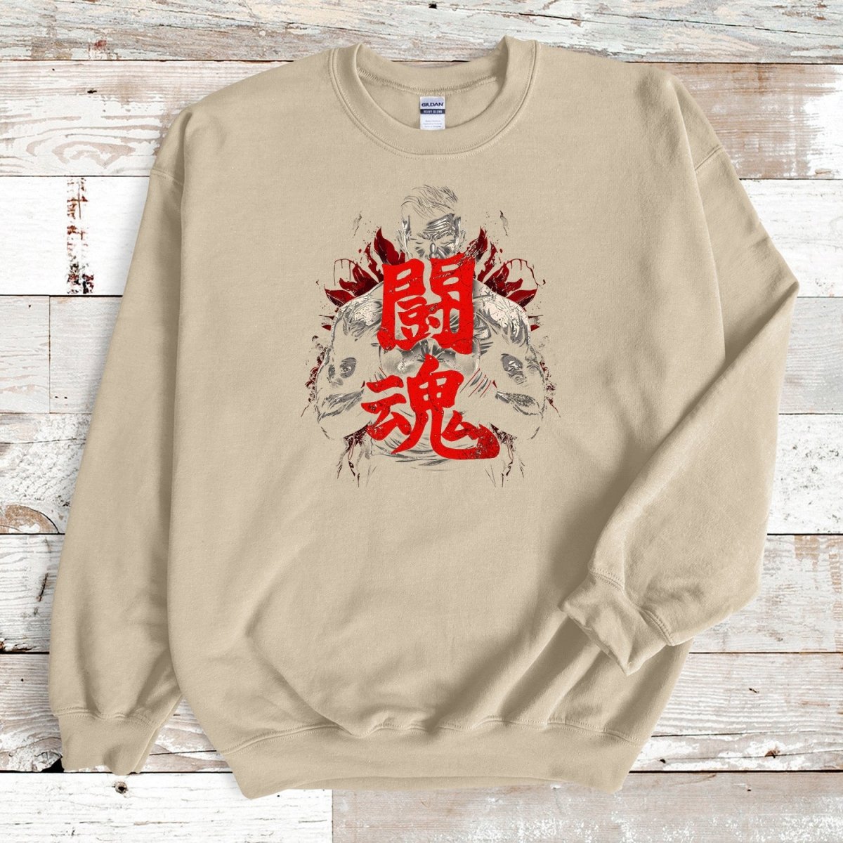 Sand Fighting Spirit Kanji Premium Sweatshirt - KanjiSoul
