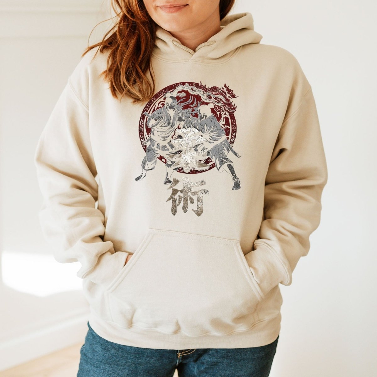 Sand Jiu Jitsu 柔術 Japanese Kanji Premium Hoodie - Kanji Soul