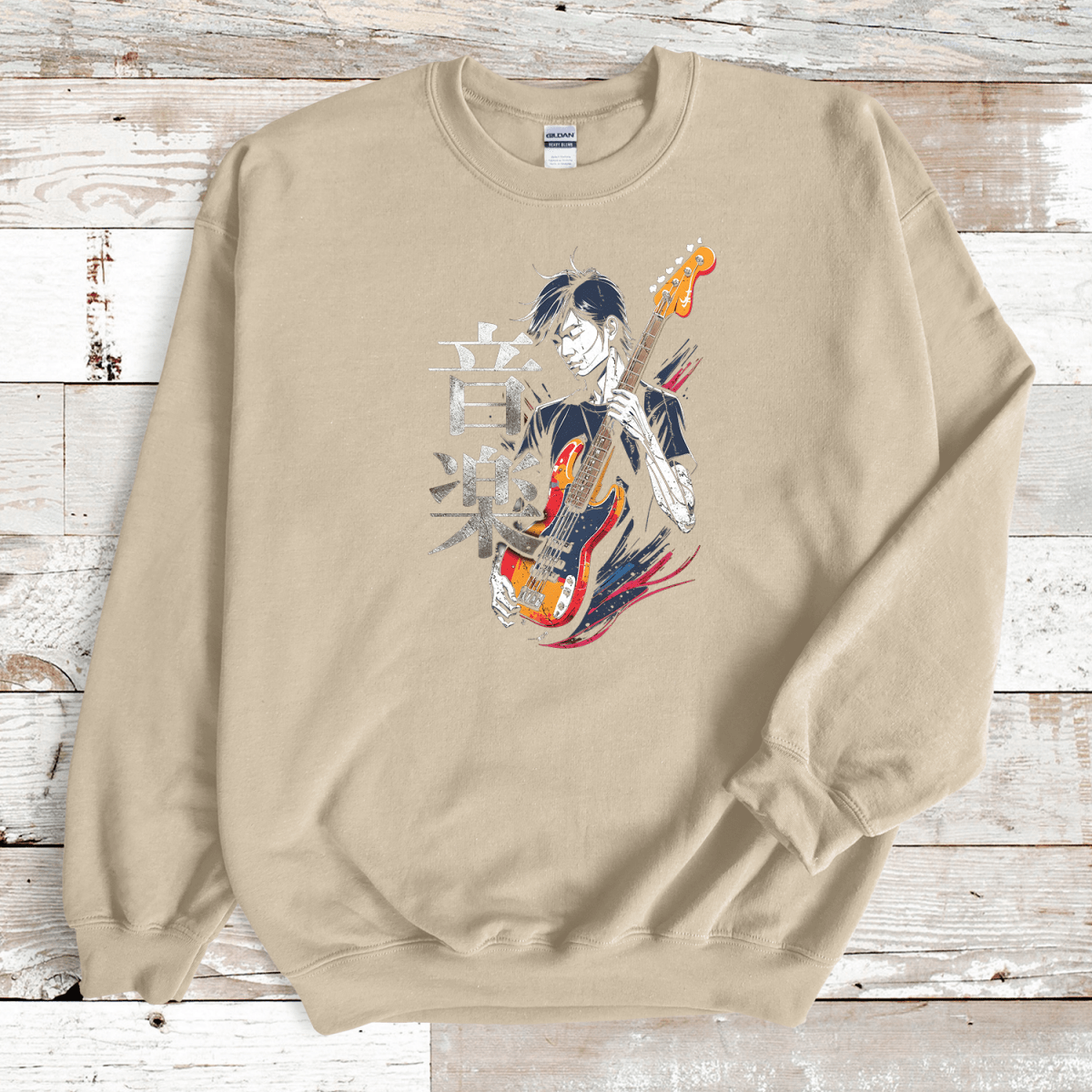 Sand Music 音楽 Japanese Kanji Bass Sweatshirt - Kanji Soul