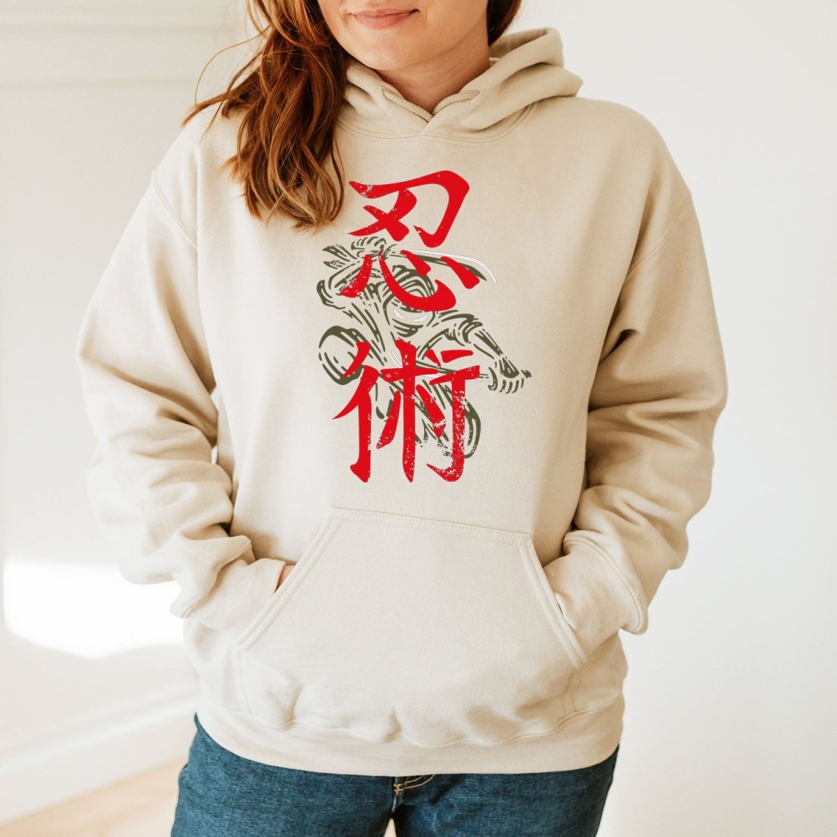 Sand Ninjitsu 忍術 Japanese Kanji Premium Hoodie - Kanji Soul