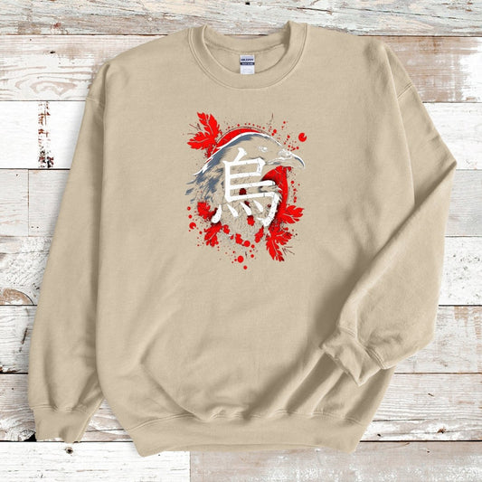 Sand Raven Kanji Premium Sweatshirt - KanjiSoul