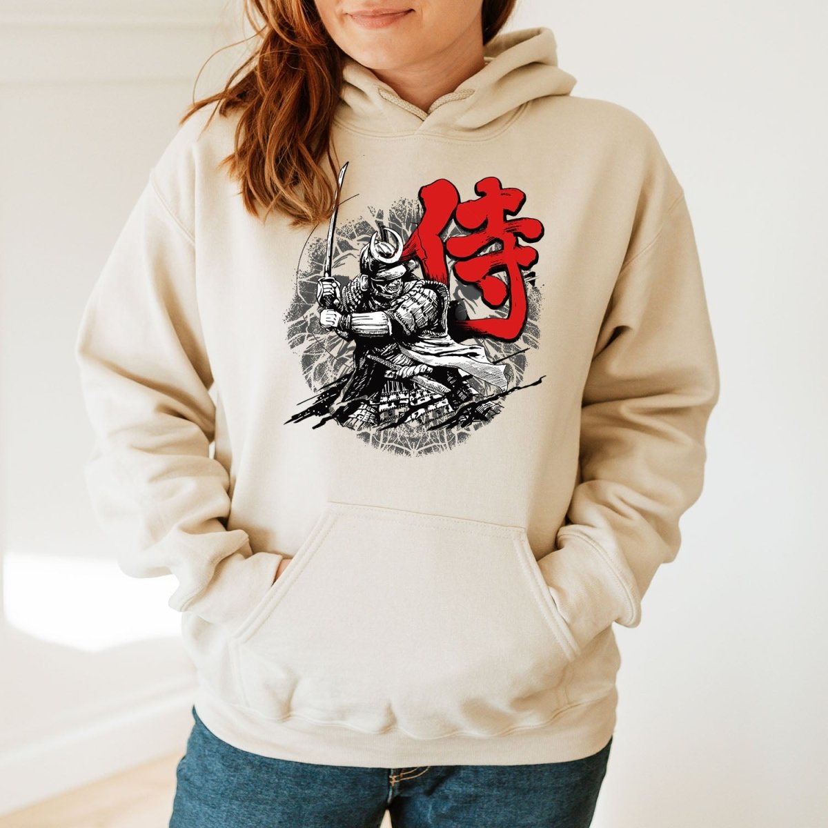 Sand Samurai 侍 Japanese Kanji Premium Hoodie - Kanji Soul