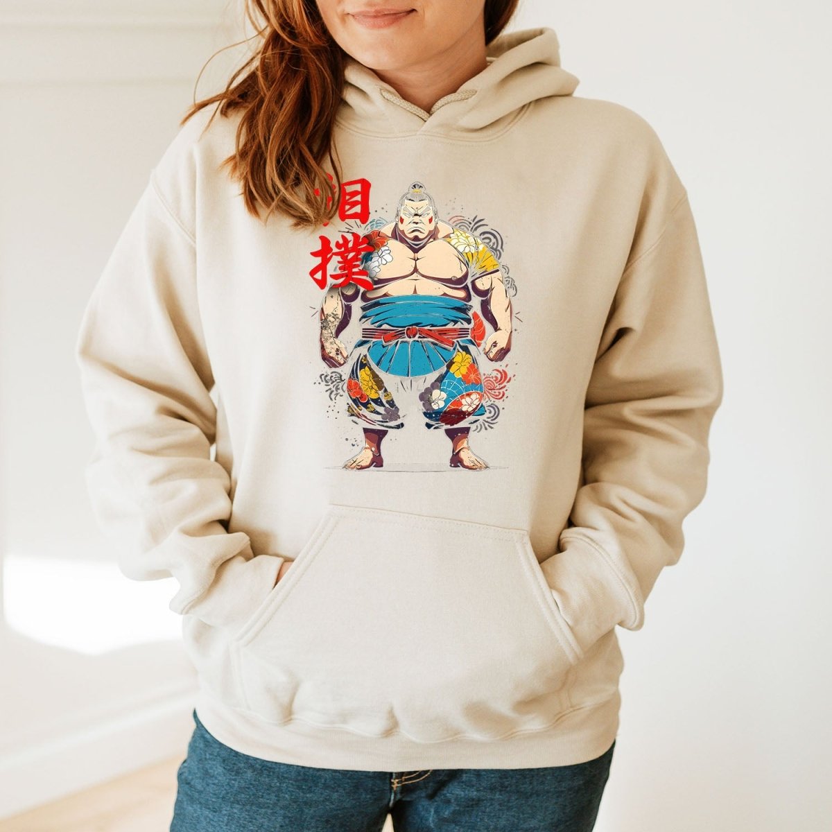 Sand Sumo 相撲 Japanese Kanji Premium Hoodie - Kanji Soul