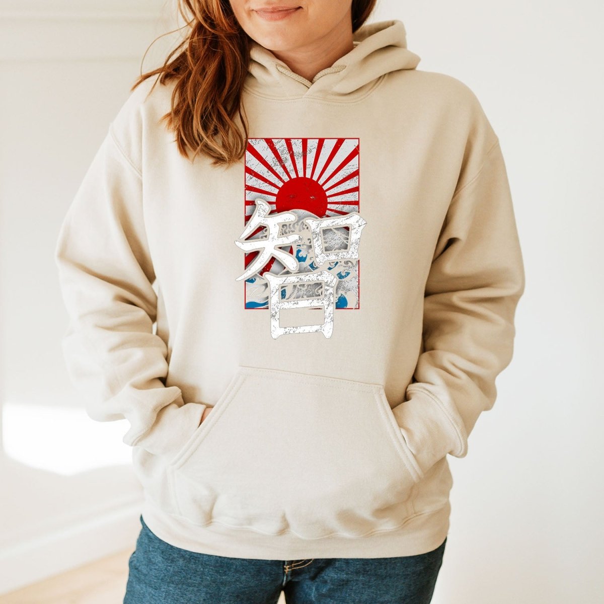 Sand Wisdom 知恵 Japanese Kanji Premium Hoodie - Kanji Soul