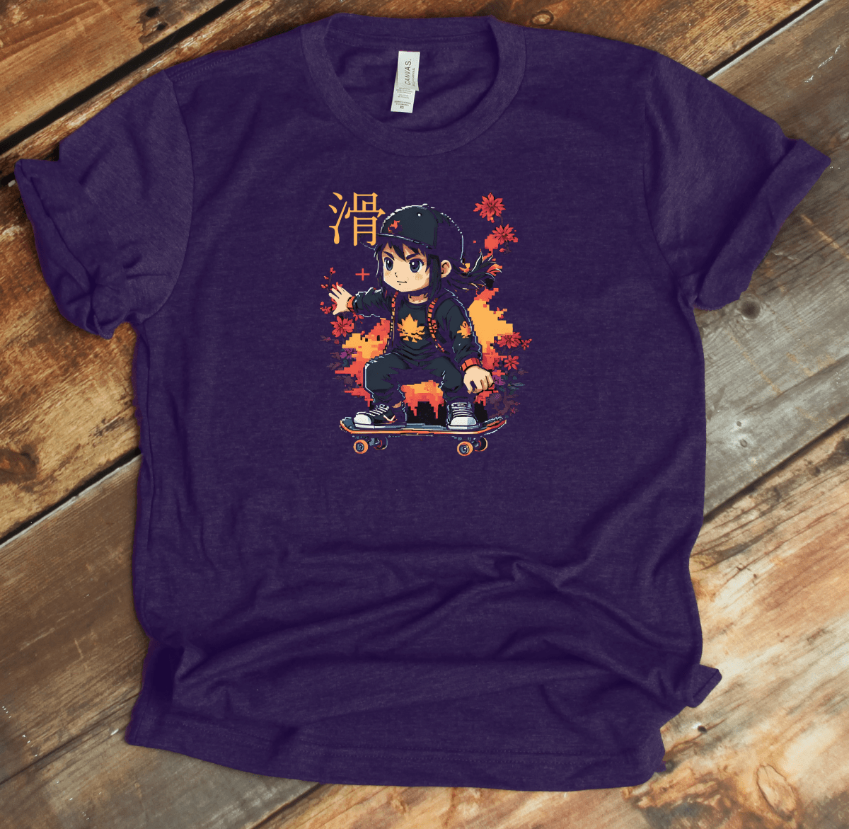 Team Purple Skater Kanji Premium T-Shirt - KanjiSoul