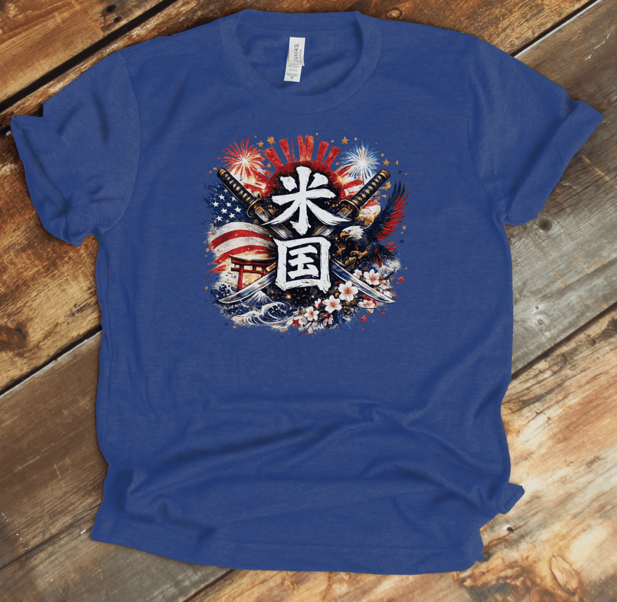 XS American Spirit Japanese Kanji Patriotic Unisex T-Shirt - Kanji Soul
