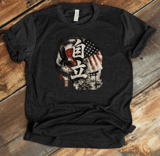 XS Freedom (Jiyu) Japanese Kanji Patriotic Unisex T-Shirt - Kanji Soul