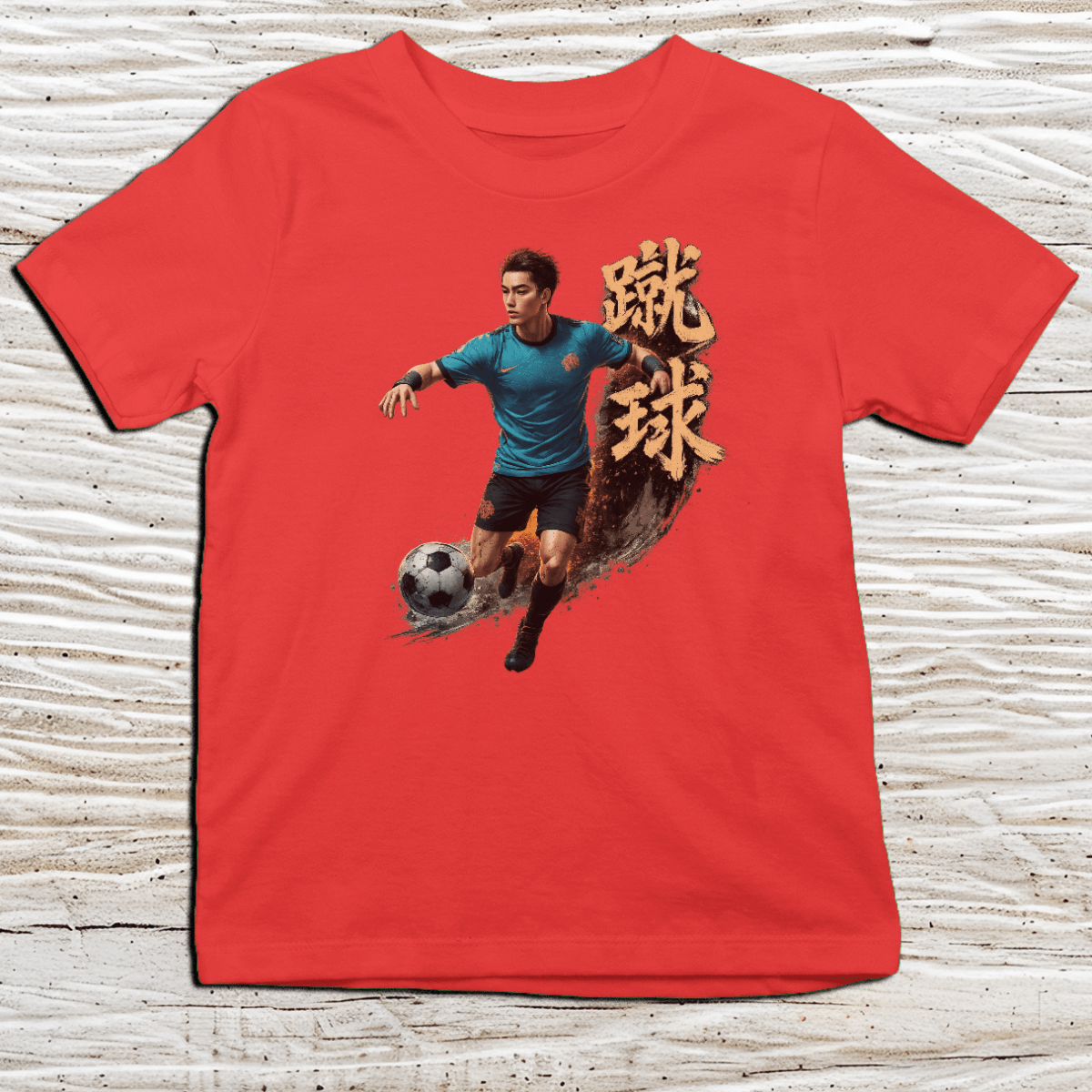 XS Soccer Japanese Kanji Sports Kids T-Shirt - Kanji Soul